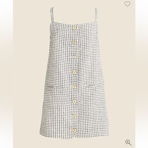 J. Crew Claudia Dress in Plaid Linen Sz M NWOT